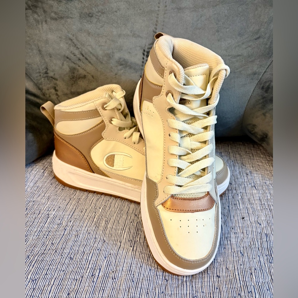Champion Drome Cream and Tan High-Tops